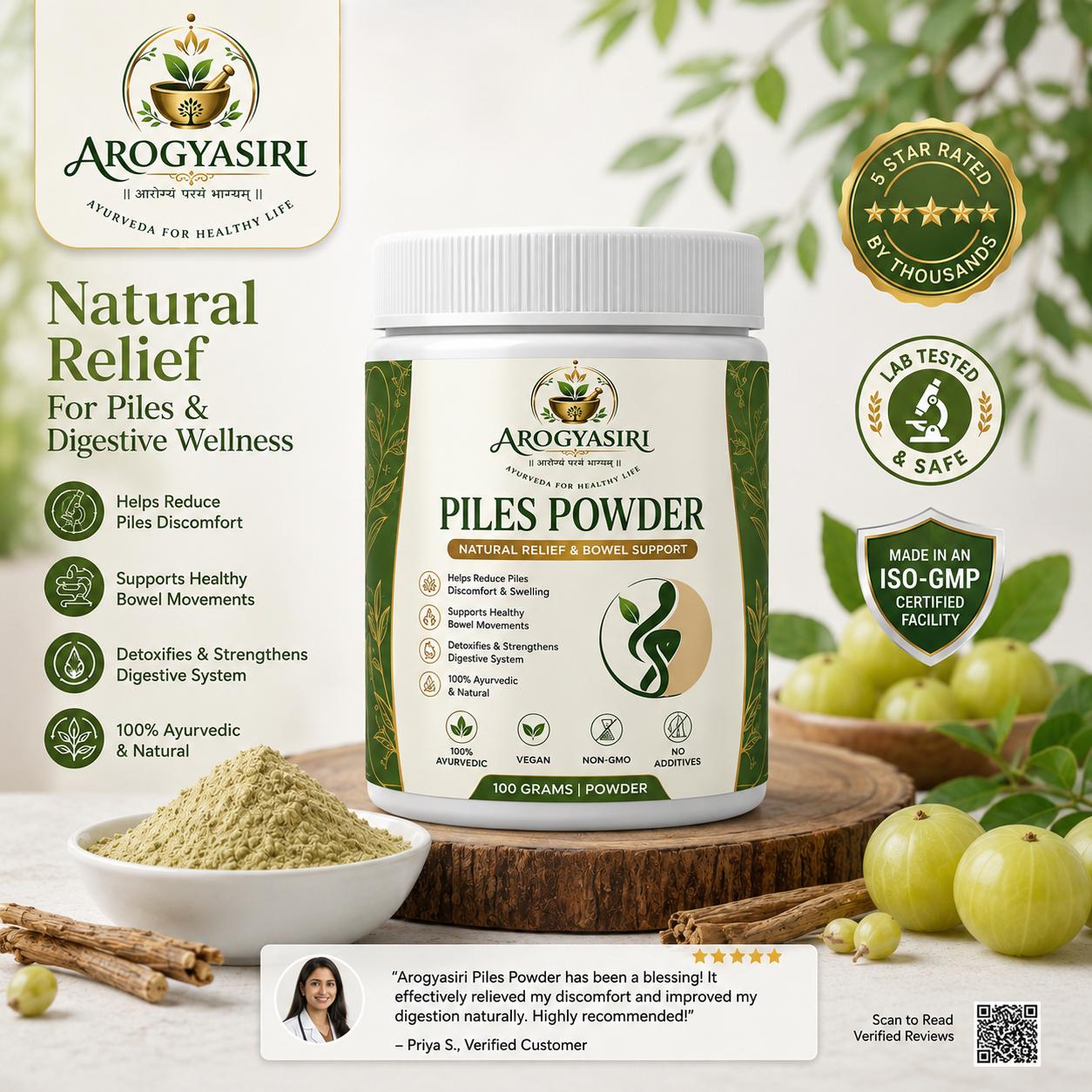 AYURSIRI® PILES RELIEF POWDER-30 DAYS CHALLENGE
