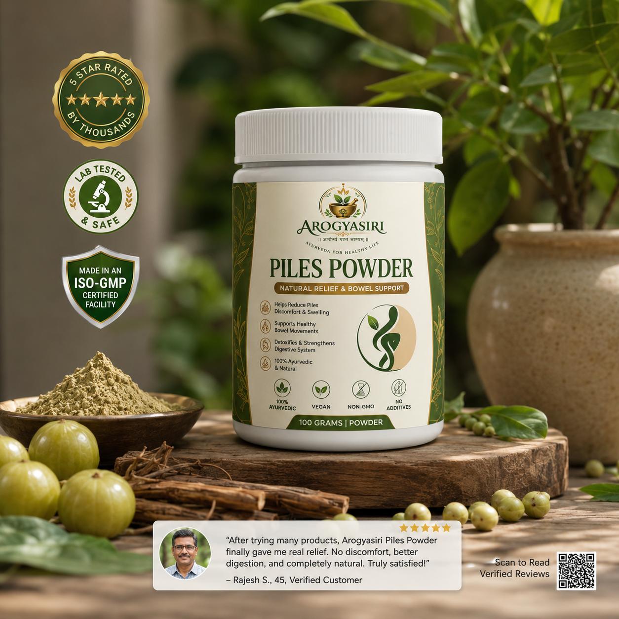 AYURSIRI® PILES RELIEF POWDER-30 DAYS CHALLENGE
